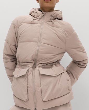 Stormwear Quilted Hooded Puffer Jacket - Mushroom