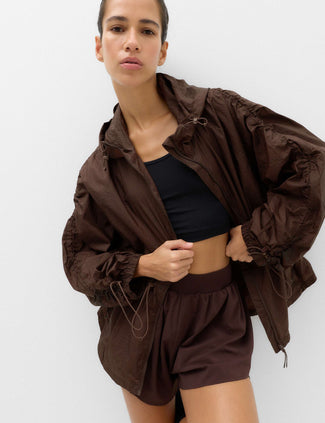 Stormwear Shimmer Lightweight Hooded Jacket - Dark Chocolate