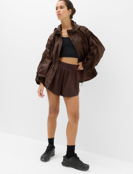 Goodmove Stormwear Shimmer Lightweight Hooded Jacket - Dark Chocolateimages5- The Sports Edit