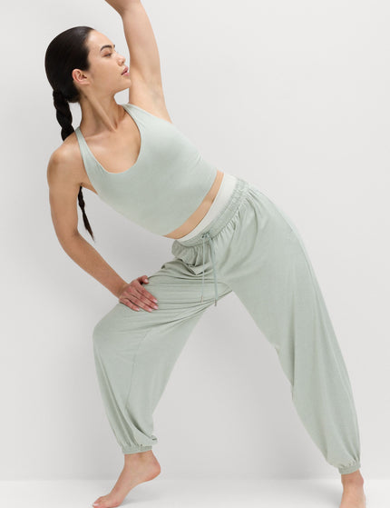 Goodmove Supersoft Scoop Neck Fitted Crop Vest Top - Soft Greenimages4- The Sports Edit