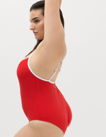 Goodmove Tummy Control Contrast Scoop Neck Swimsuit - Poppyimages4- The Sports Edit