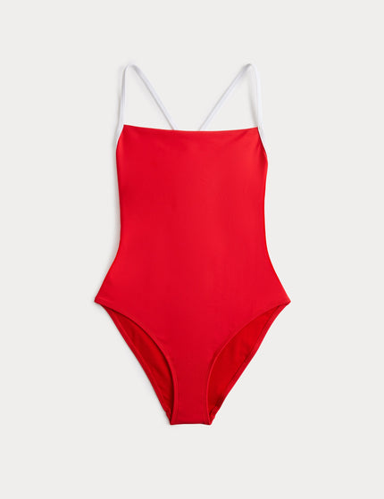 Goodmove Tummy Control Contrast Scoop Neck Swimsuit - Poppyimages5- The Sports Edit