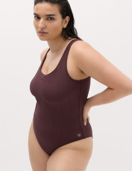 Goodmove Tummy Control Textured Padded Scoop Back Swimsuit - Mulberryimages1- The Sports Edit