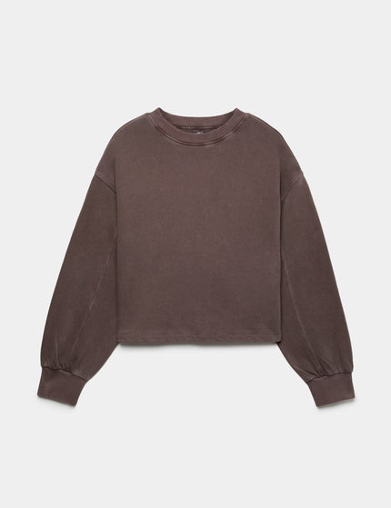 Goodmove Cotton Rich Garment Dye Boxy Sweatshirt - Dark Chocolateimages6- The Sports Edit