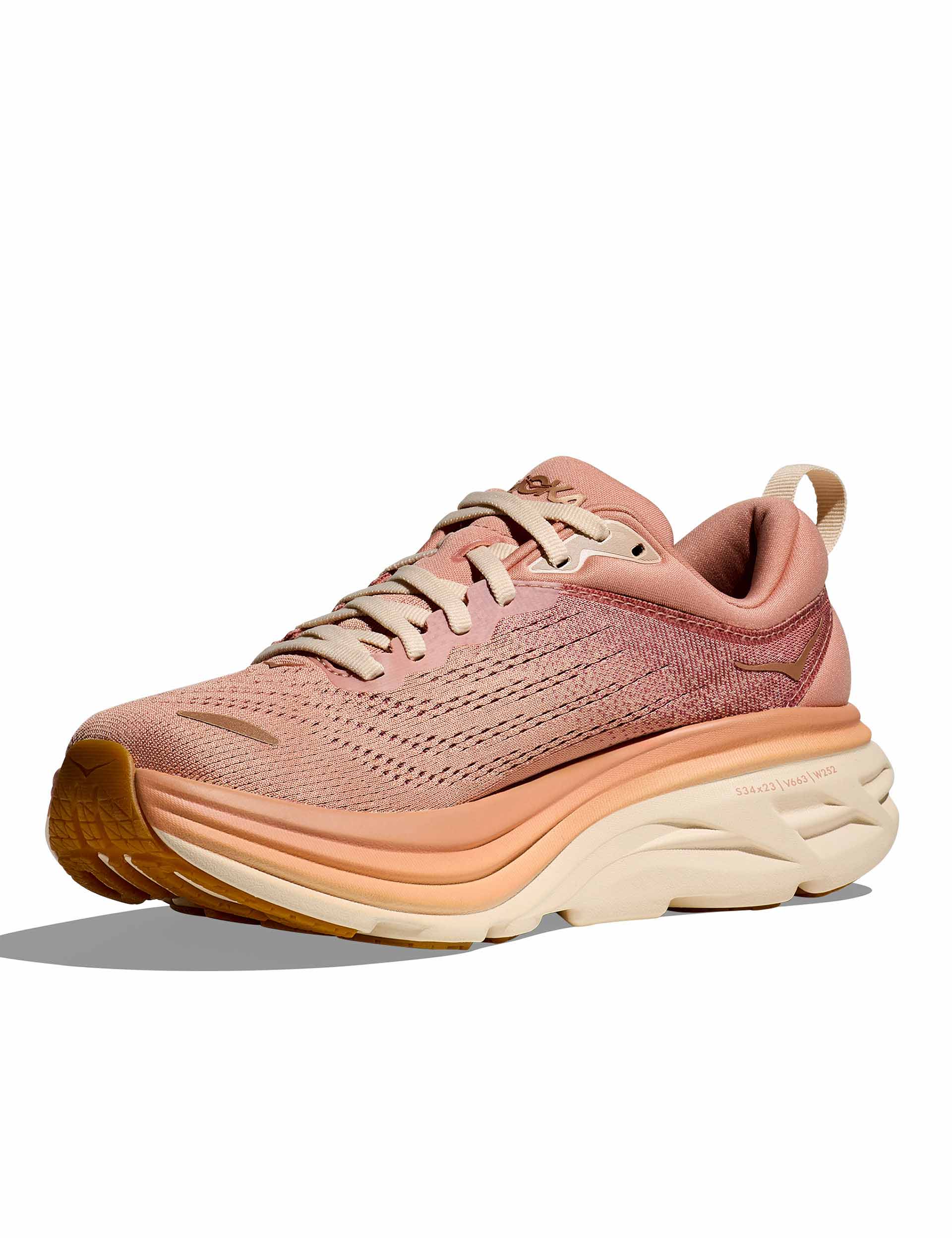 HOKA | Bondi 8 Shoes - Sandstone/Cream | The Sports Edit