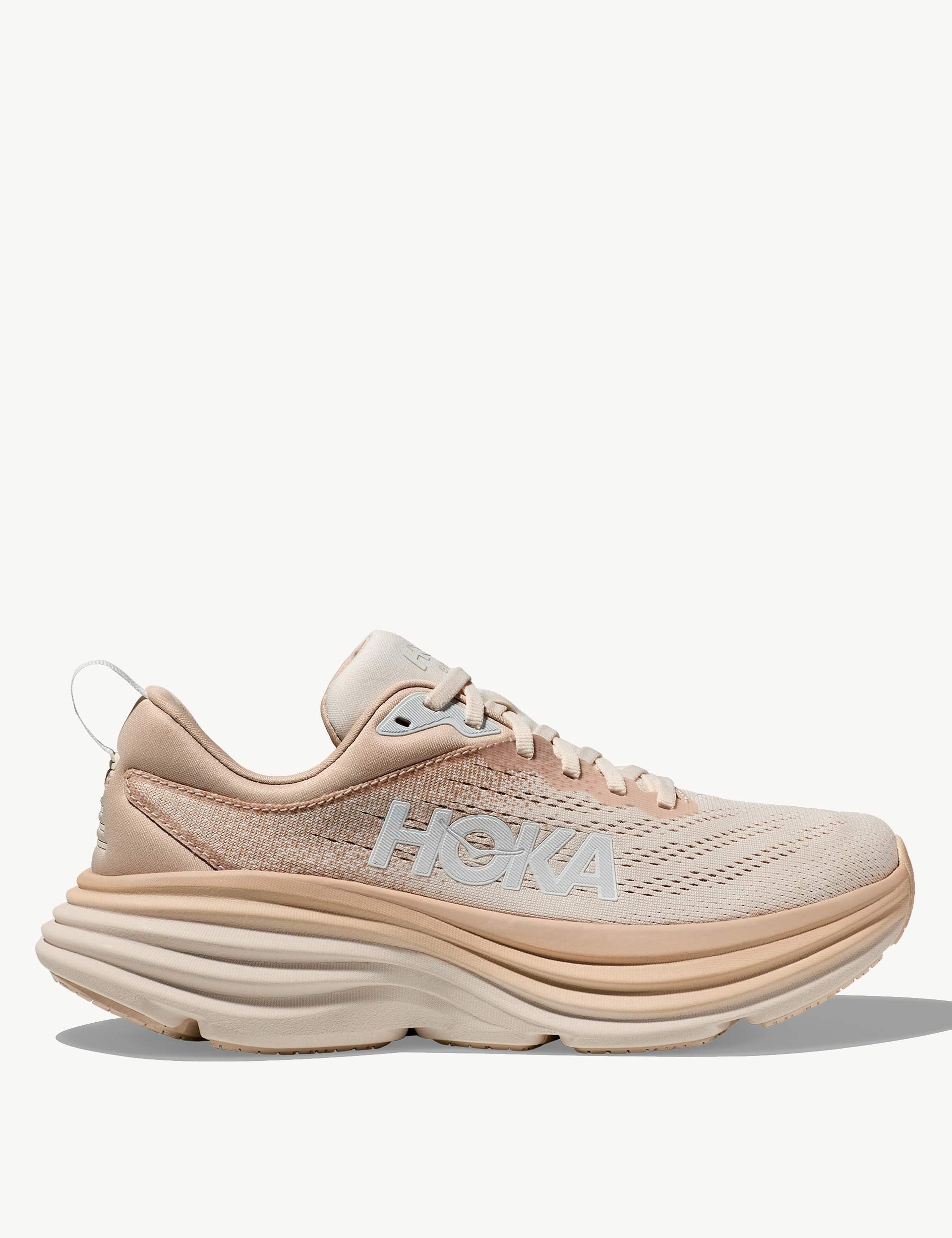 HOKA | Bondi 8 Shoes - Shifting Sand/Eggnog | The Sports Edit