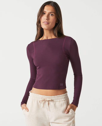 Faro Long Sleeve Tech Tee - Ox Plum