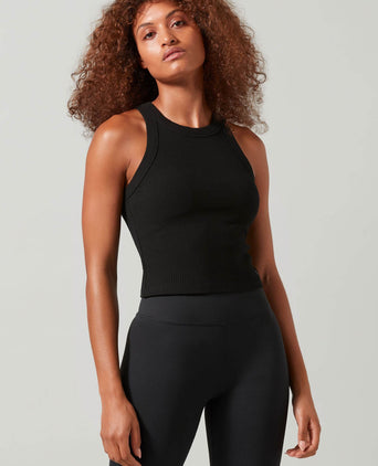 Harmony Ribbed Tank - Black
