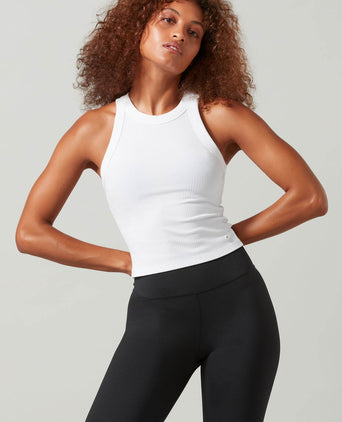 Harmony Ribbed Tank - White