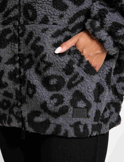 Lilybod Layla Printed Sherpa - Black Leopardimages4- The Sports Edit