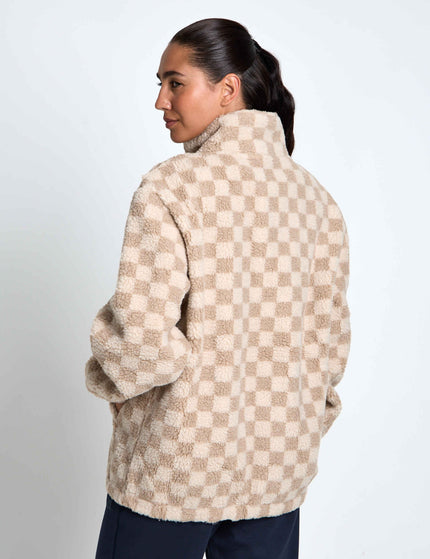 Lilybod Layla Printed Sherpa - Oatmeal Checkimages2- The Sports Edit