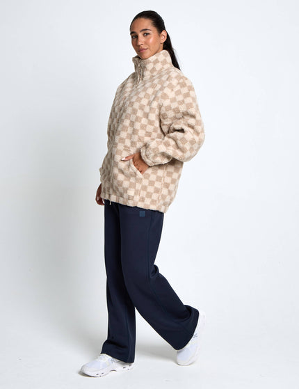 Lilybod Layla Printed Sherpa - Oatmeal Checkimages5- The Sports Edit