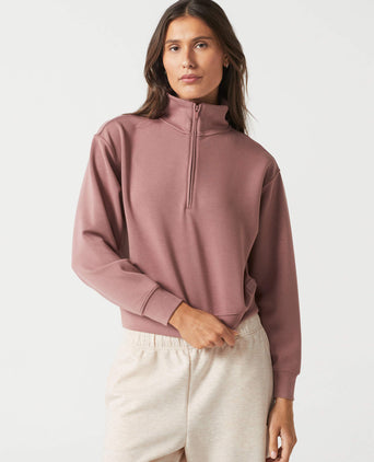 Oxford Zip Sweat - Clay