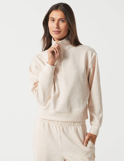 Oxford Zip Sweat - Oatmeal Marl