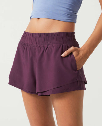 Sydney Running Short - Ox Plum