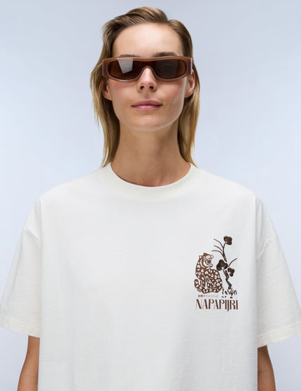 Napapijri Aral Short Sleeve T-Shirt - Ecruimages3- The Sports Edit
