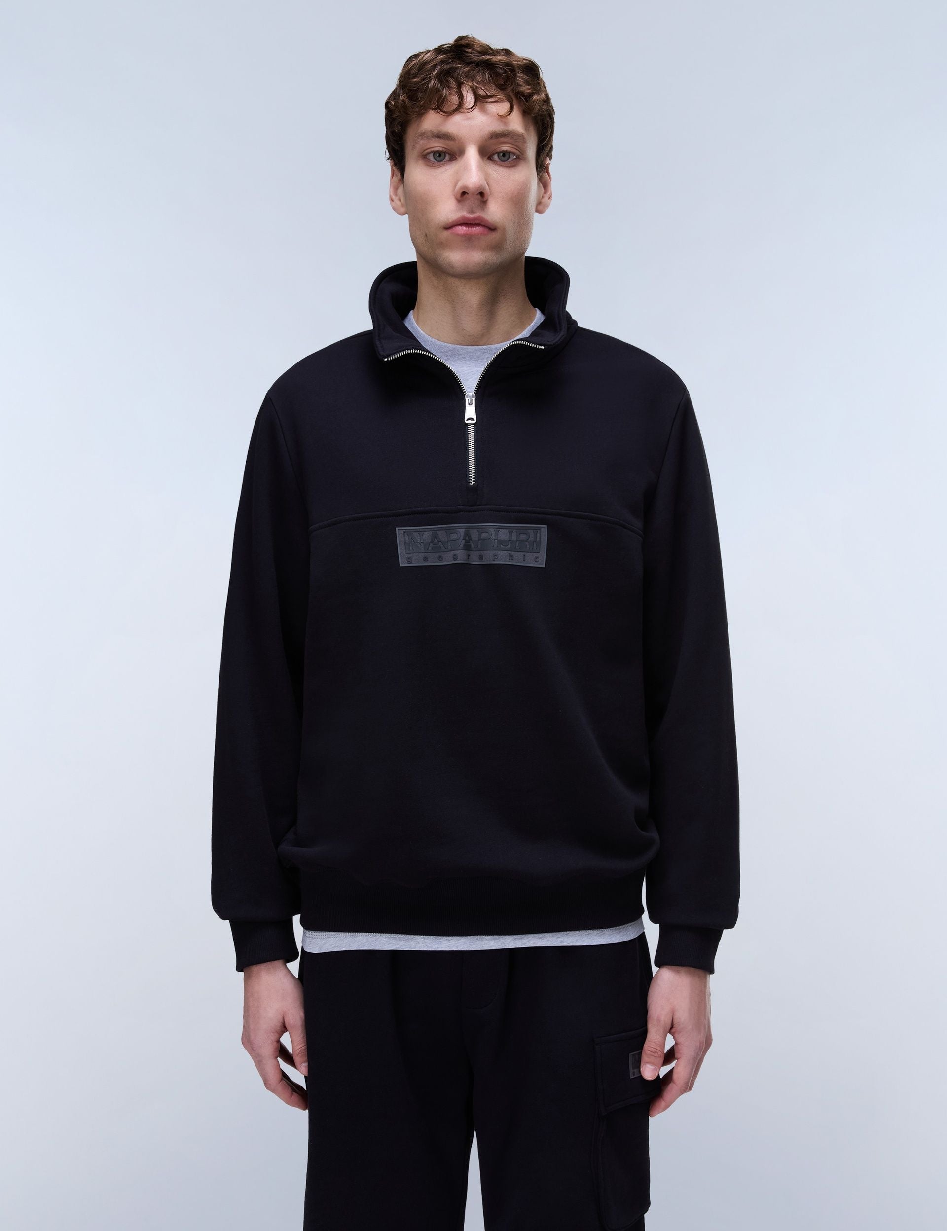 Box Logo French Terry 1 2 Zip Sweatshirt
