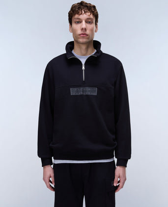 Box Logo French Terry 1/2 Zip Sweatshirt - Black