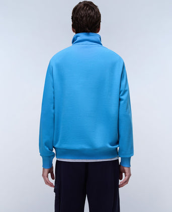 Box Logo French Terry 1/2 Zip Sweatshirt - Blue Jasper