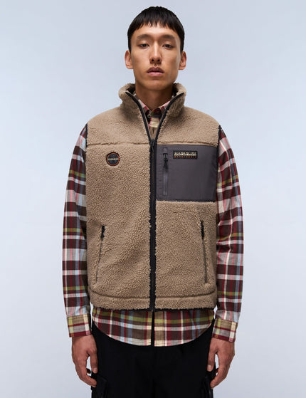 Napapijri Yupik Fleece Vest - Khakiimages1- The Sports Edit