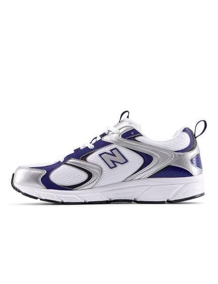 New Balance 408 Shoes - White/Silver Metallic/Blue Oysterimages3- The Sports Edit