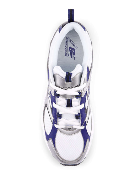 New Balance 408 Shoes - White/Silver Metallic/Blue Oysterimages4- The Sports Edit