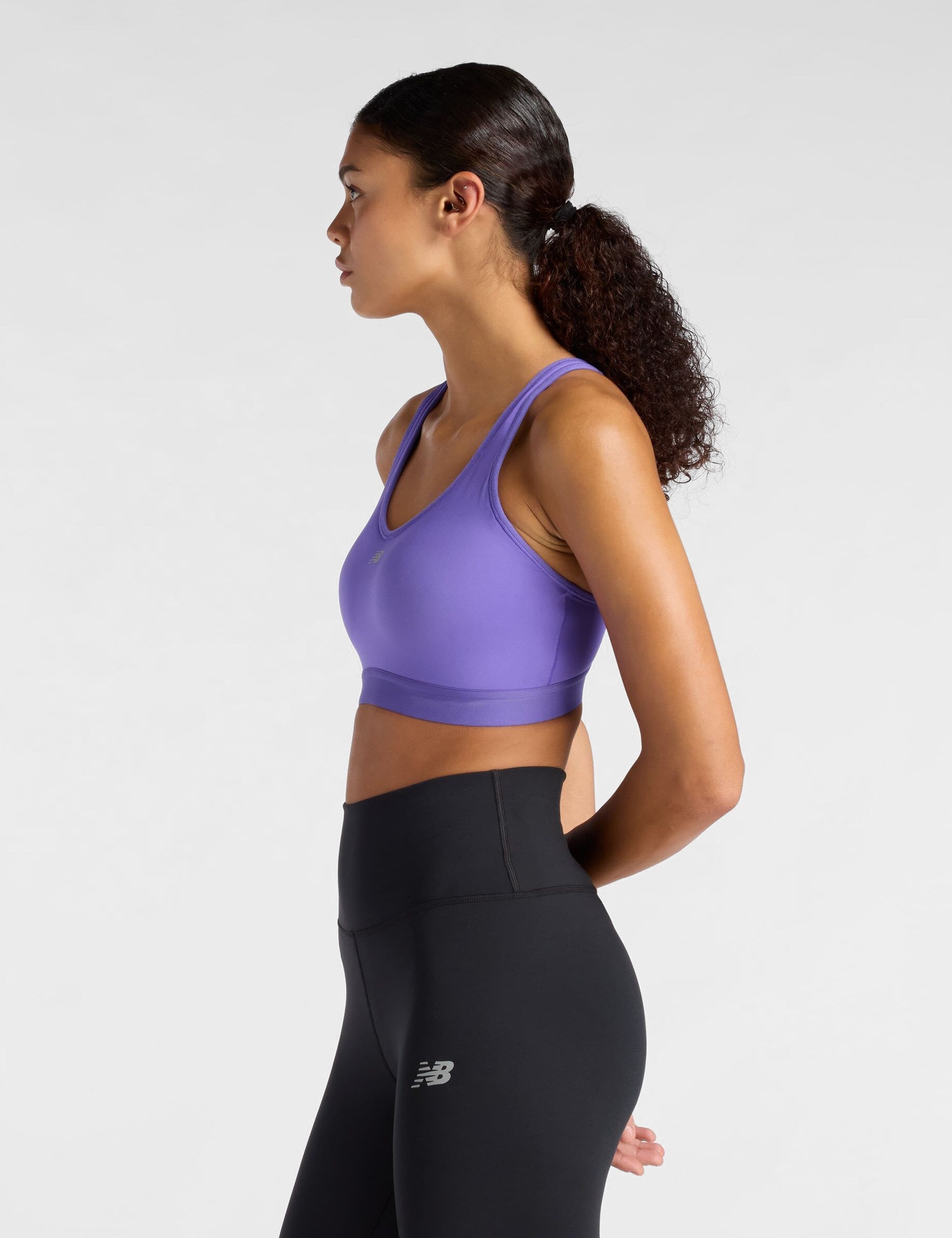 New Balance | NB Essential Run Bra - Electric Purple | The Sports Edit