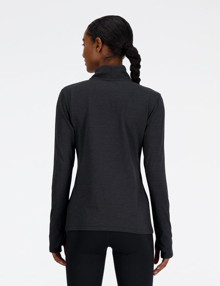 New Balance Sport Essentials Space Dye 1/4 Zip - Black Heatherimages3- The Sports Edit