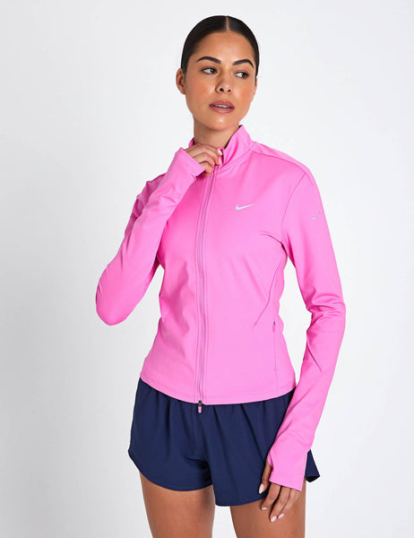 pink nike half zip running top