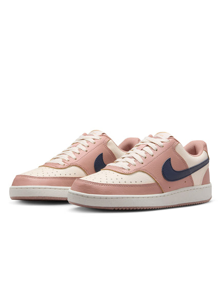 Nike Court Vision Low Next Nature Shoes - Particle Pink/Midnight Navy/Pale Ivoryimages2- The Sports Edit