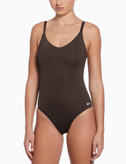 Nike Swim Effortless Essential V-Neck One-Piece - Baroque Brownimages1- The Sports Edit
