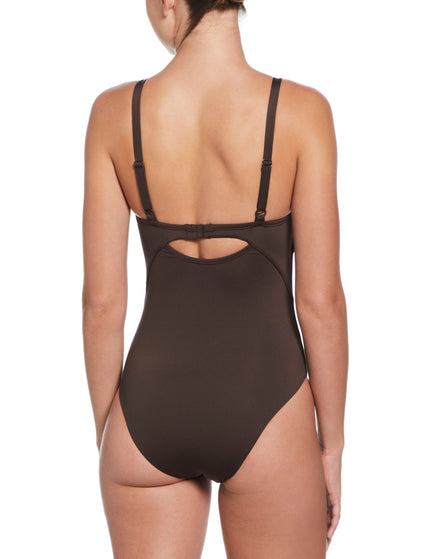 Nike Swim Effortless Essential V-Neck One-Piece - Baroque Brownimages2- The Sports Edit