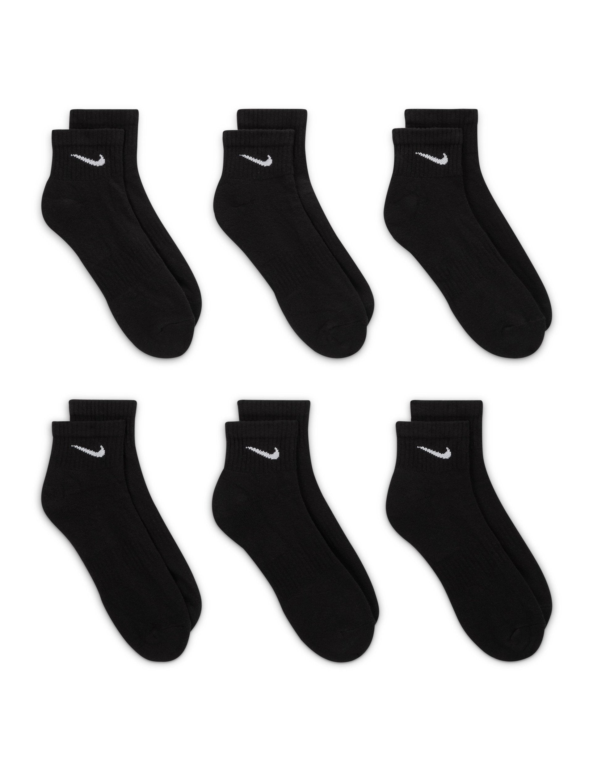 Everyday Cushioned Training Ankle Socks Black White