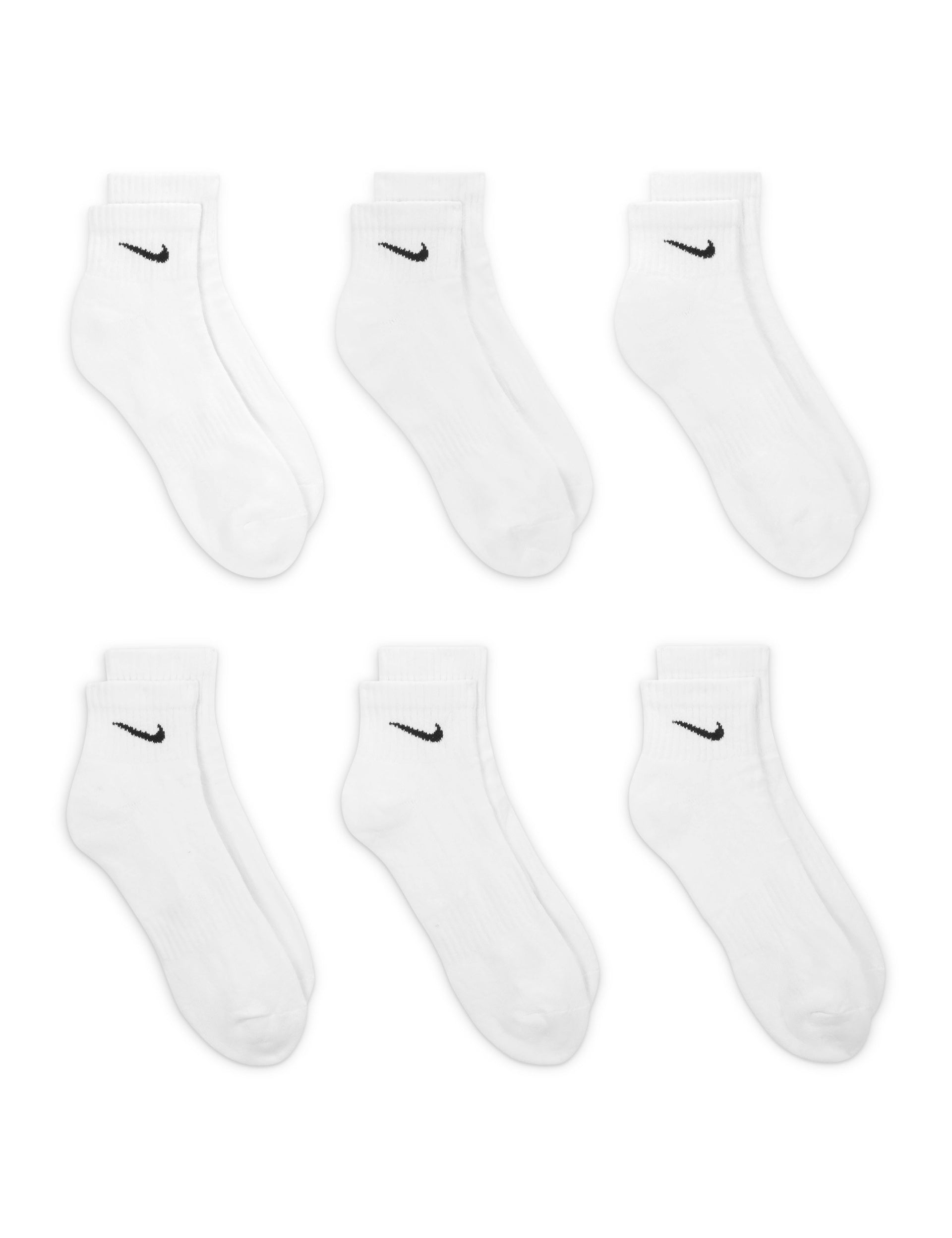 Everyday Cushioned Training Ankle Socks White Black
