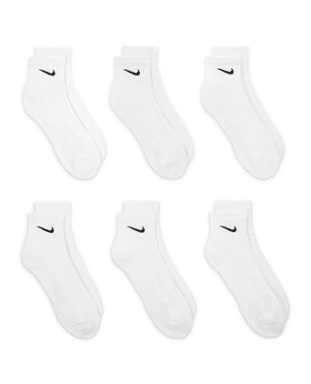 Everyday Cushioned Training Ankle Socks (6 Pairs) - White/Black
