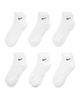 Everyday Cushioned Training Ankle Socks (6 Pairs) - White/Black