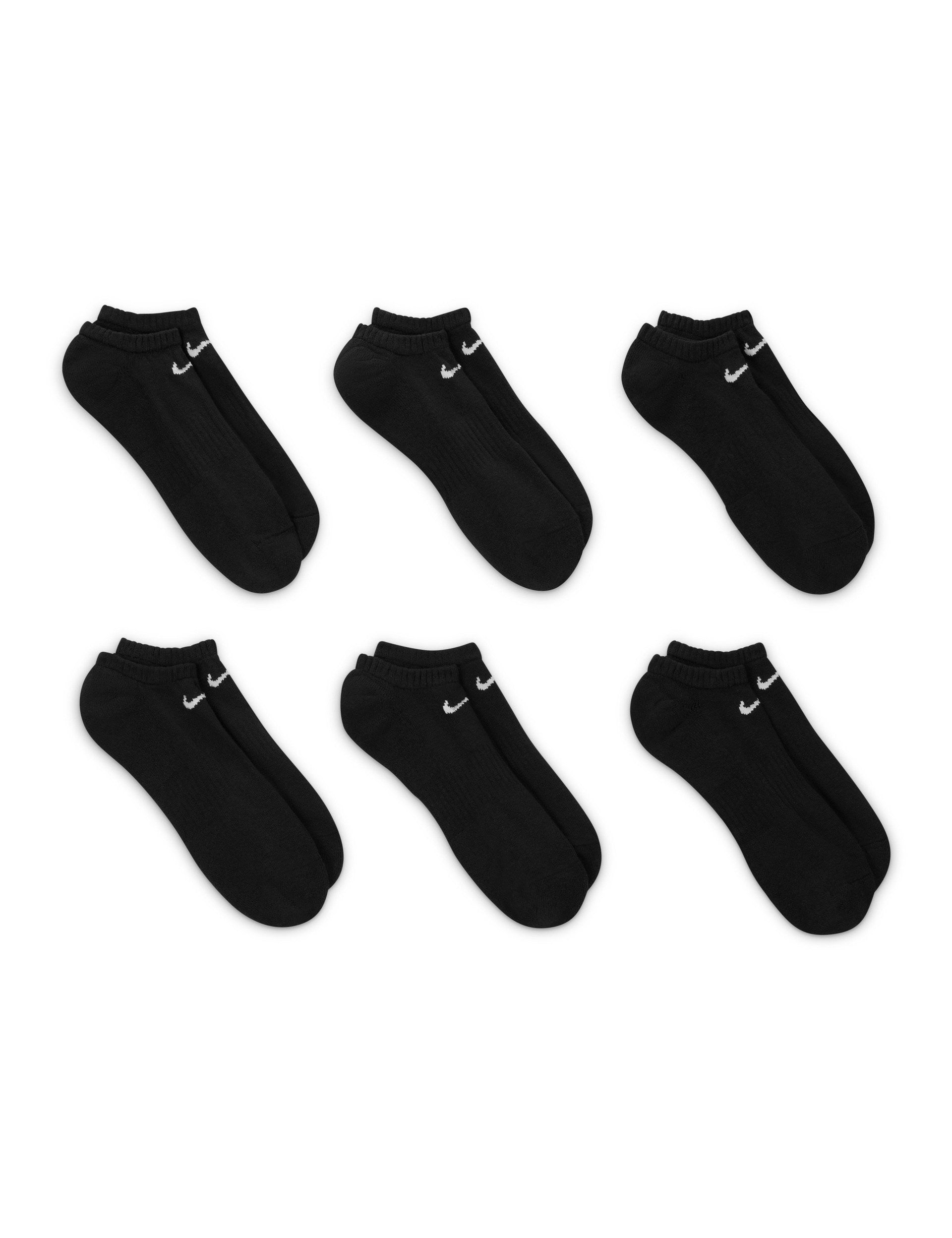 Everyday Cushioned Training No Show Socks Black White