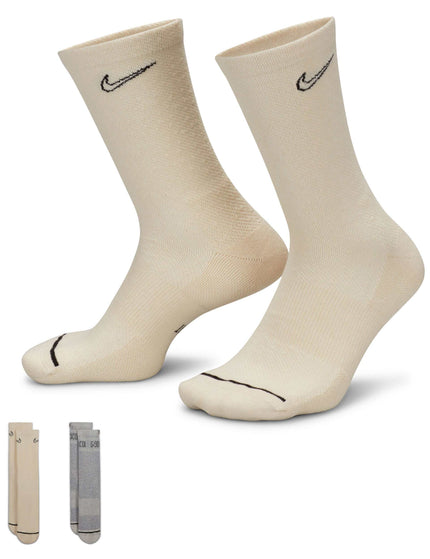 Nike Everyday Plus Cushioned Crew Socks (2 Pairs) - Brown/Greyimages3- The Sports Edit