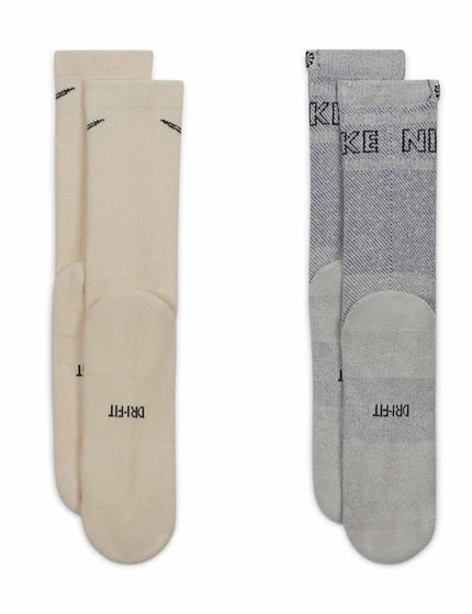 Nike Everyday Plus Cushioned Crew Socks (2 Pairs) - Brown/Greyimages2- The Sports Edit