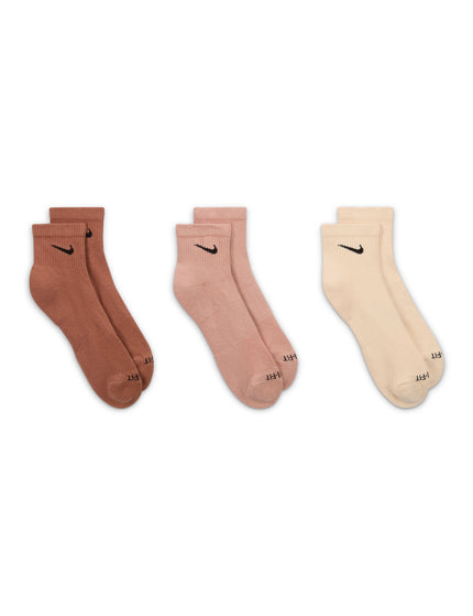 Nike Everyday Plus Cushioned Training Ankle Socks (3 Pairs) - Brown/Pink/Beigeimages3- The Sports Edit