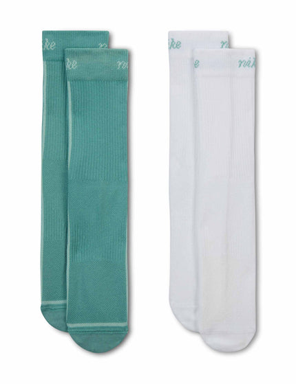 Nike Everyday Plus Lightweight Crew Socks (2-Pair) - White/Greenimages1- The Sports Edit