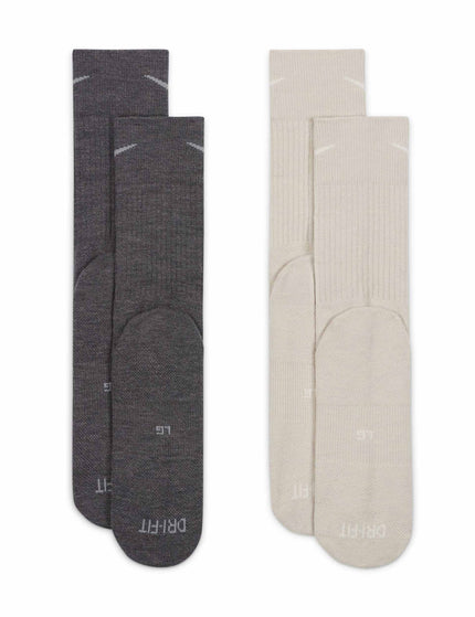 Nike Everyday Wool Cushioned Crew Socks (2 Pairs) - Grey/Beigeimages3- The Sports Edit