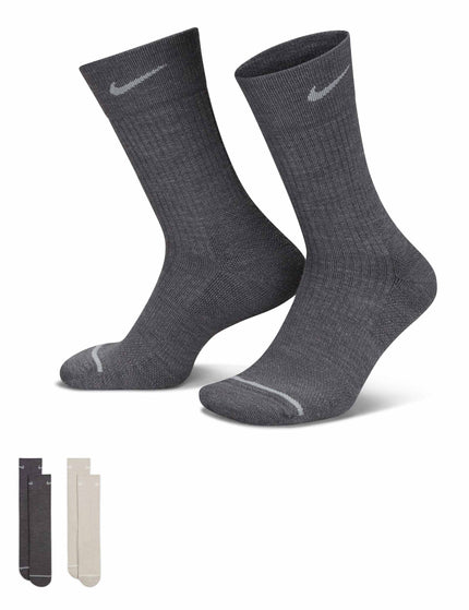 Nike Everyday Wool Cushioned Crew Socks (2 Pairs) - Grey/Beigeimages2- The Sports Edit