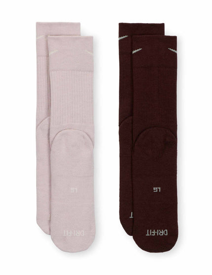 Nike Everyday Wool Cushioned Crew Socks (2 Pairs) - Pink/Redimages3- The Sports Edit