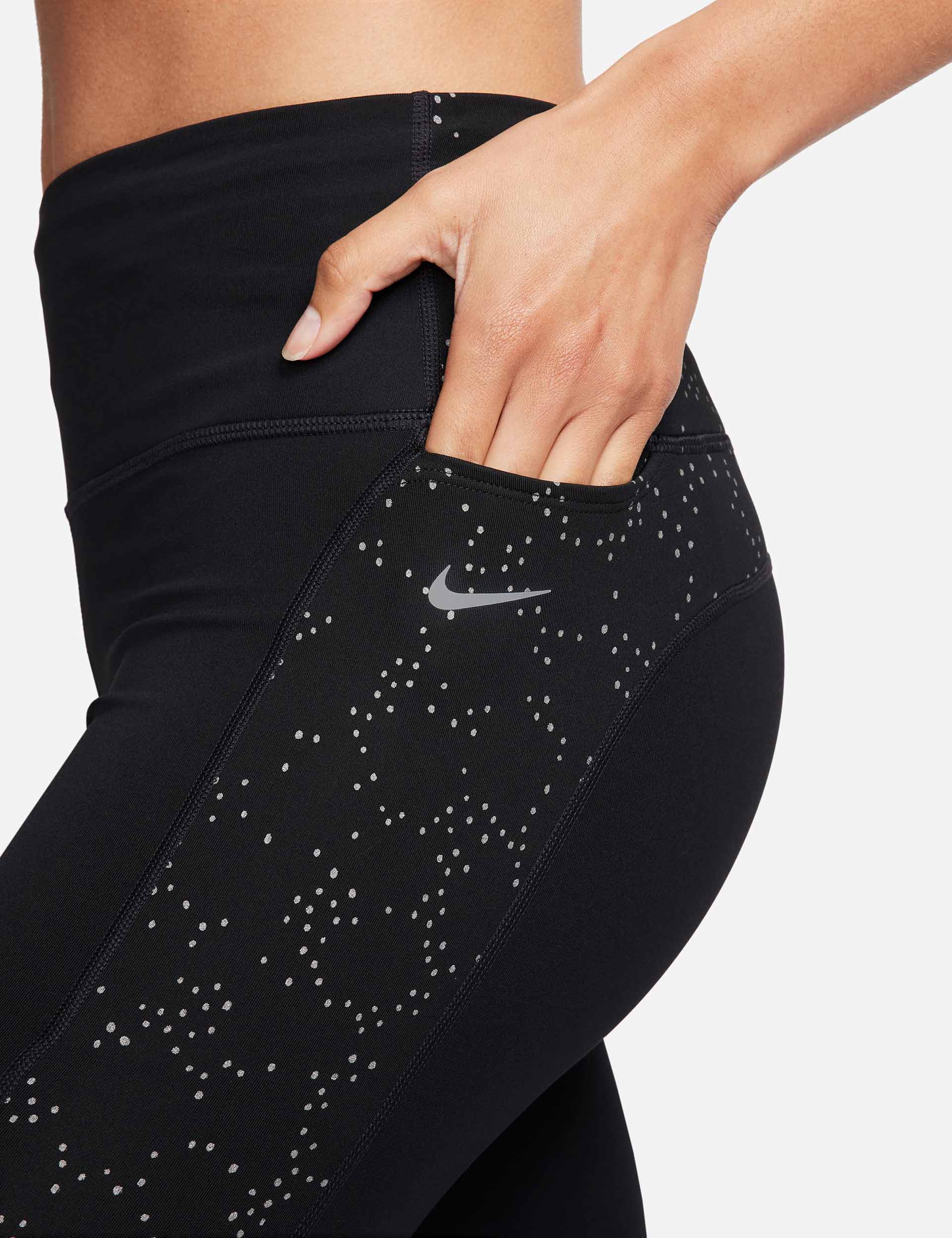Nike Women's Logo Dri-Fit High Rise 7/8 Tight Running Pants (Fuchsia, X- Small) 