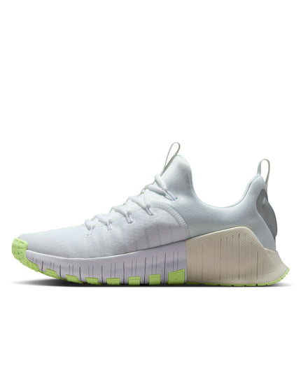 Nike Free Metcon 6 Shoes - White/Metallic Silver/Barely Volt/Sailimages6- The Sports Edit
