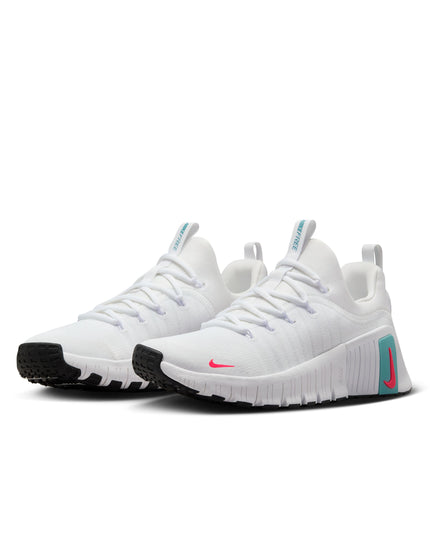 Nike Free Metcon 6 Shoes - White/Denim Turquoise/Black/Hot Punchimages2- The Sports Edit