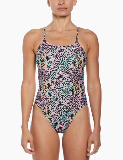 Nike HydraStrong Printed Cutout 1-Piece Swimsuit - Pink Bloomimages1- The Sports Edit
