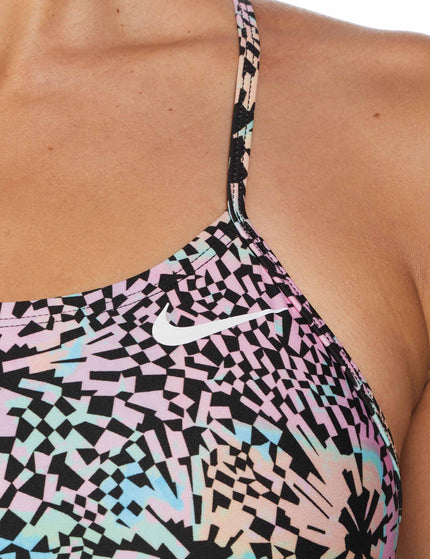 Nike HydraStrong Printed Cutout 1-Piece Swimsuit - Pink Bloomimages3- The Sports Edit