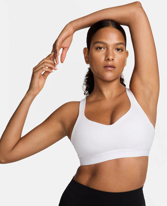 Indy High Support Sports Bra - White/Stone Mauve